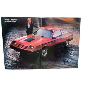 1981 Dodge Charger 2.2 Red Color 3 Page Print Ad Vintage